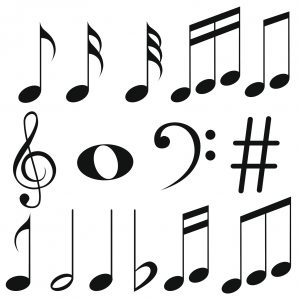 easy to edit vector illustration of music notes